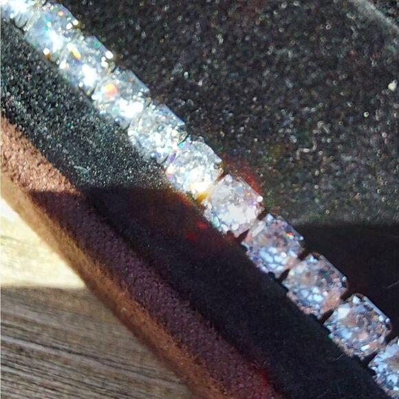 Platinum Plated Tennis Bracelet - Picture 11 of 12